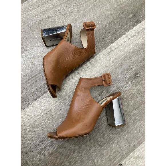 Prada Brown Peep Toe Ankle Strap Block Heel Booties, Sz 7.5 EU 38.5 MSRP $720 - Picture 12 of 12